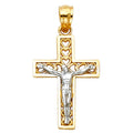 14K 2T HEART DESIGN CROSS CRUCIFIX