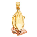 14K 2C BIG PRAYING HANDS PENDANT