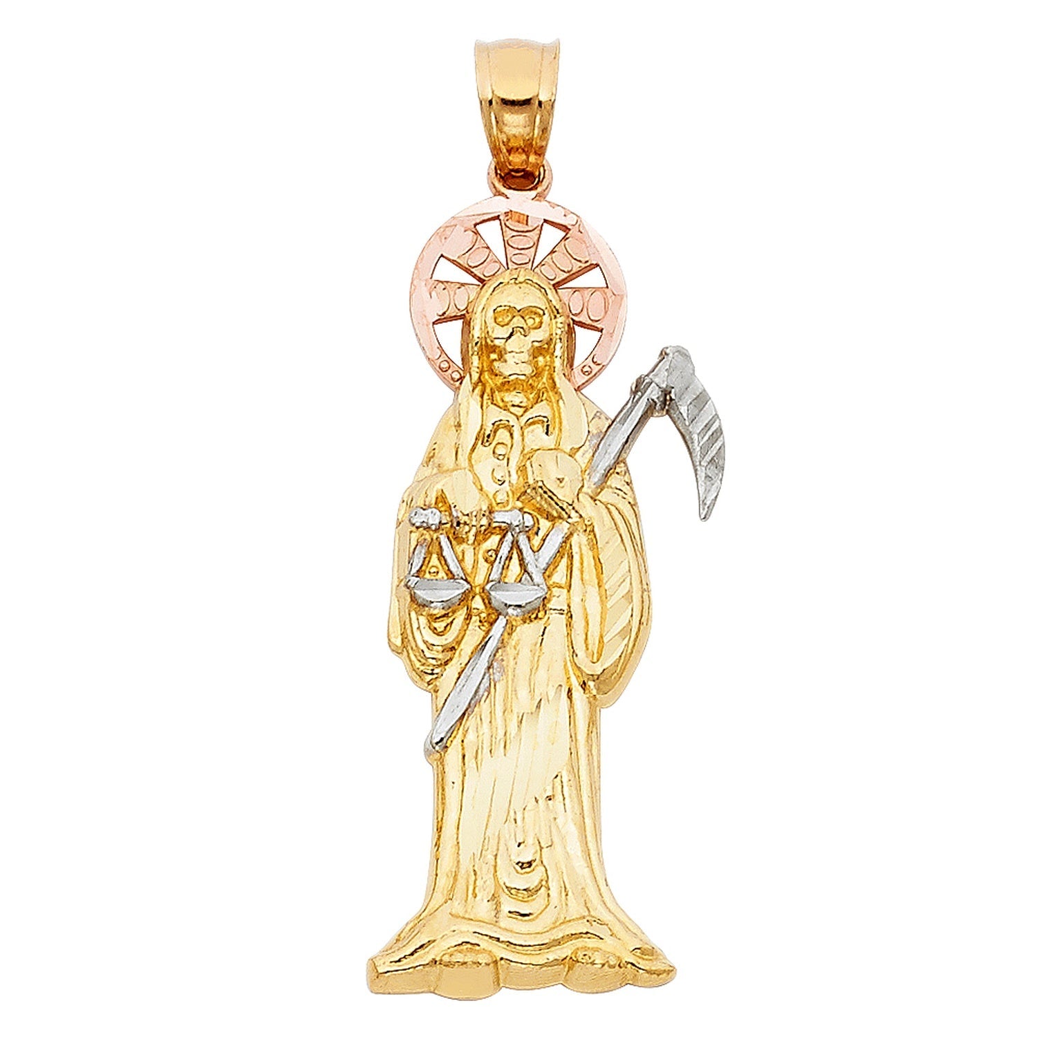 14K 3C SANTA MUERTE PEND (15X45MM)