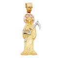 14K 3C SANTA MUERTE PEND (10X35MM)