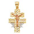14K 3C CARAVACA CROSS PENDANT