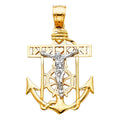 14K 2T MARINER CROSS PENDANT SMALL