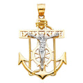 14K 2T MARINER CROSS PENDANT BIG