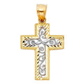 14K 2T FANCY DESIGN CROSS PENDANT