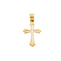 14KY SMALL BUDDED CROSS PENDANT