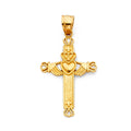 14KY CLADDAGH CROSS (20X30MM)