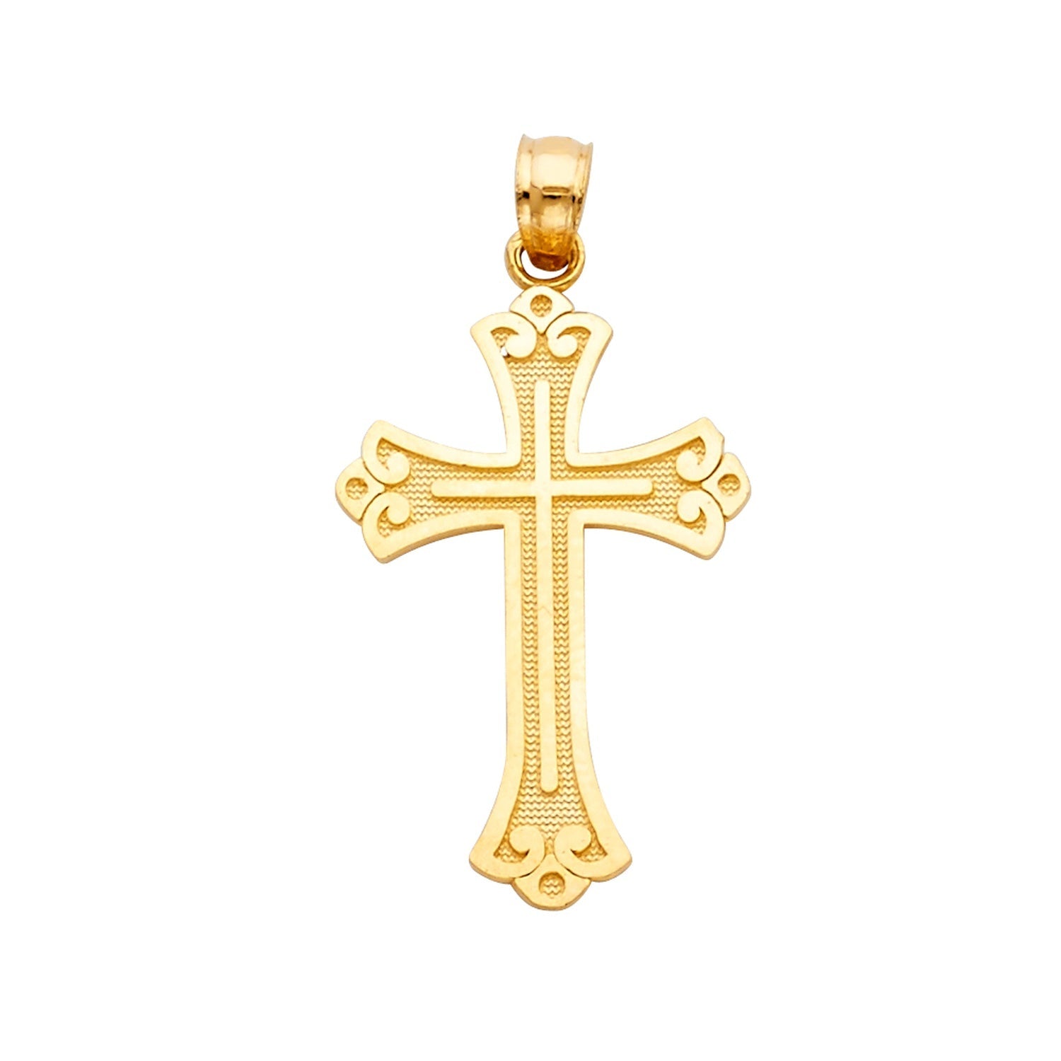 14KY BUDDED CROSS PEND (45X30MM)