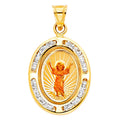 14KY CZ DIVINE INFANT JESUS MEDAL