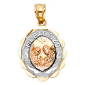 14K 3C MI BAUTIZO PEND OVAL SMALL