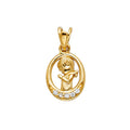 14KY CZ GIRL PRAYING PENDANT