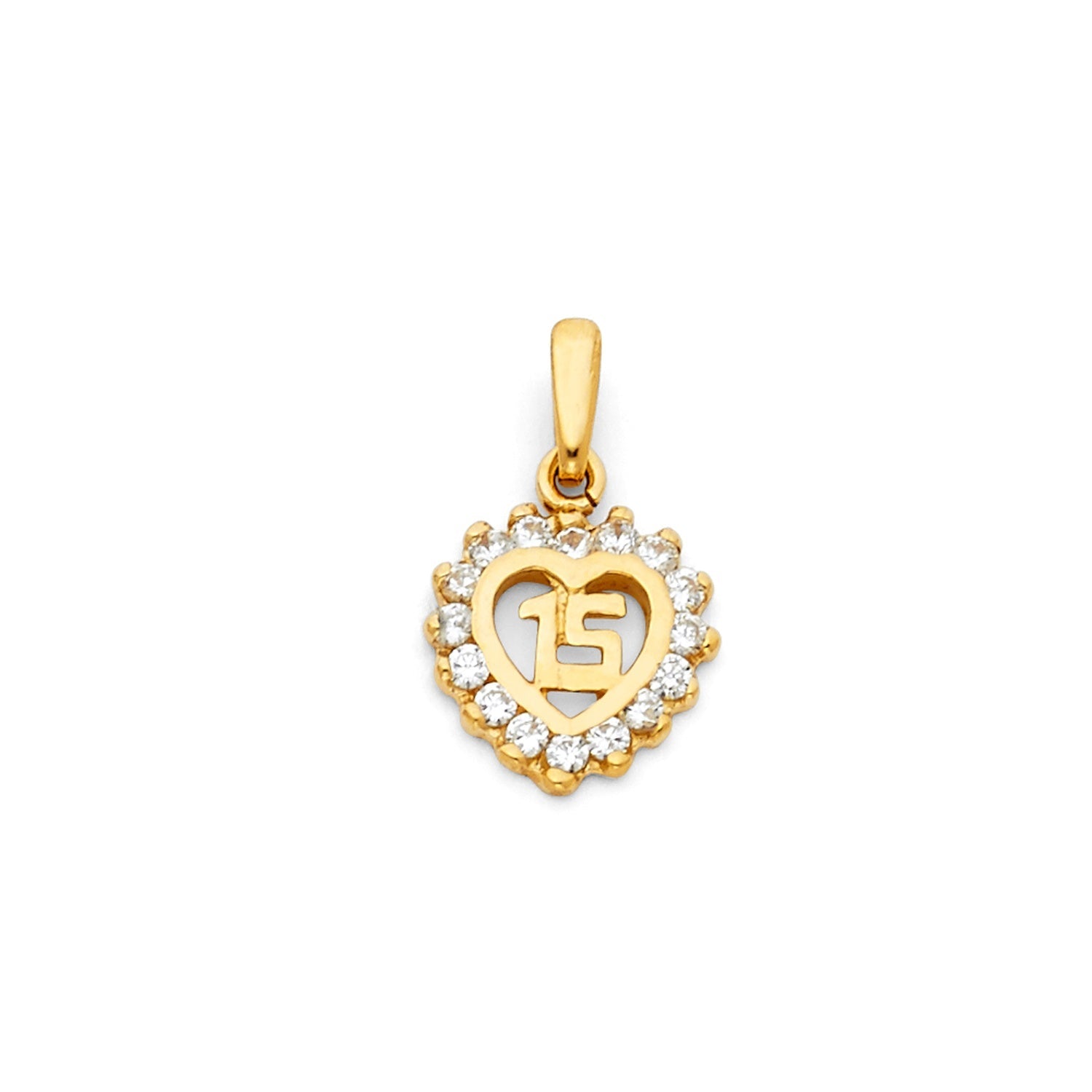 14KY 15 YEARS HEART PENDANT (PT366)