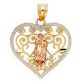 14K 3C RELIGIOUS HEART PENDANT (PT386)