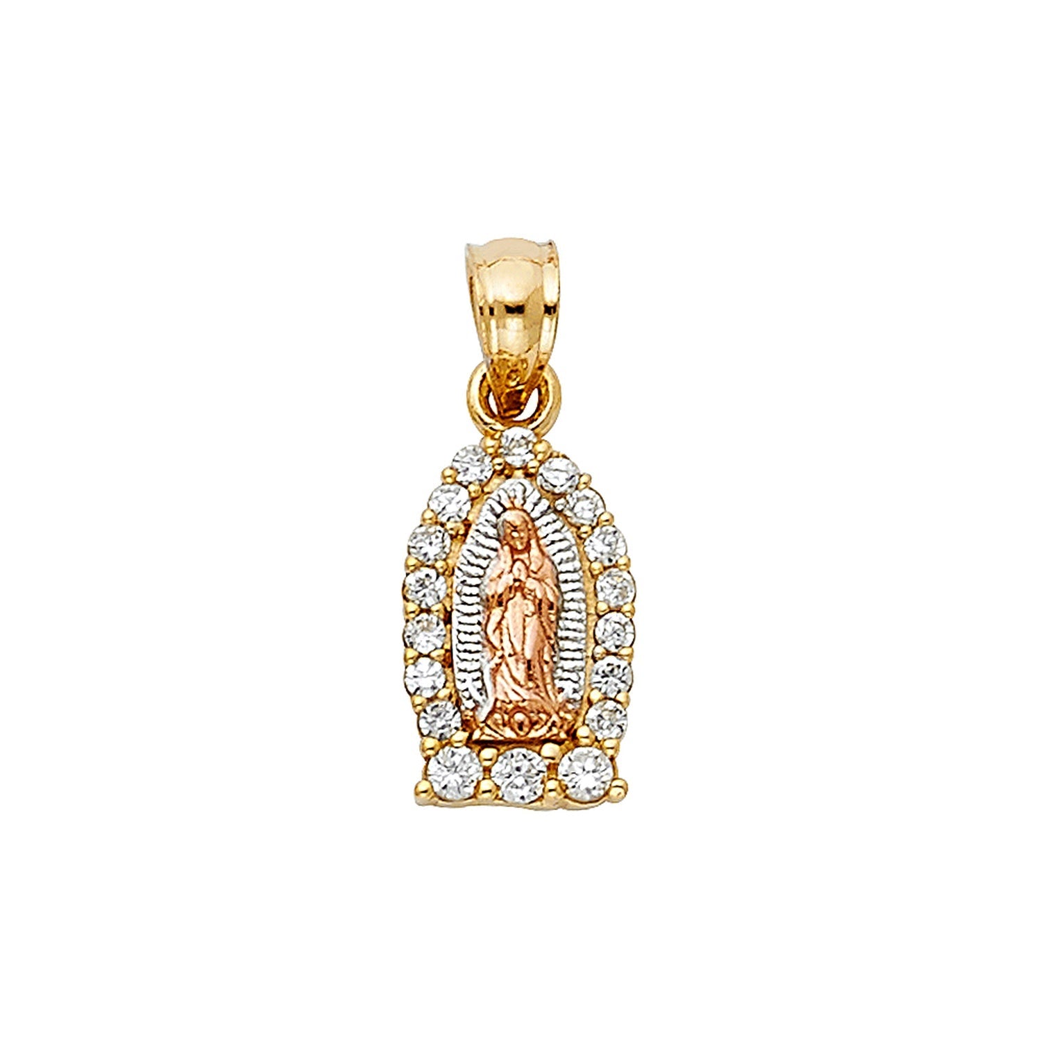14K 3C CZ RELIGIOUS PENDANT (PT392)
