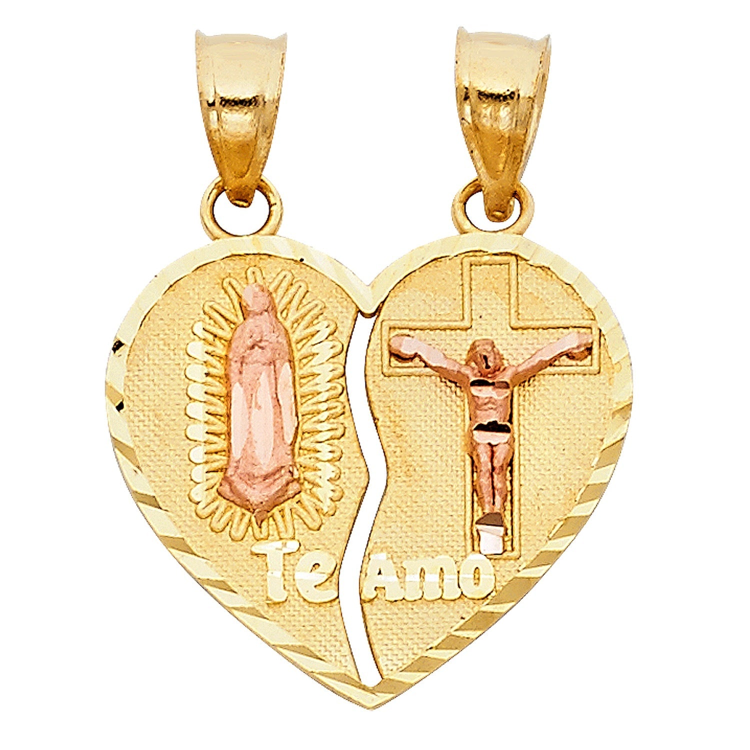 14K 2C HEART PENDANT (PT405)