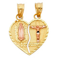 14K 2C HEART PENDANT (PT406)