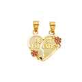 14K 2C HEART PENDANT (PT413)