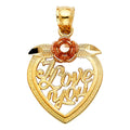 14K 2C HEART PENDANT (PT416)