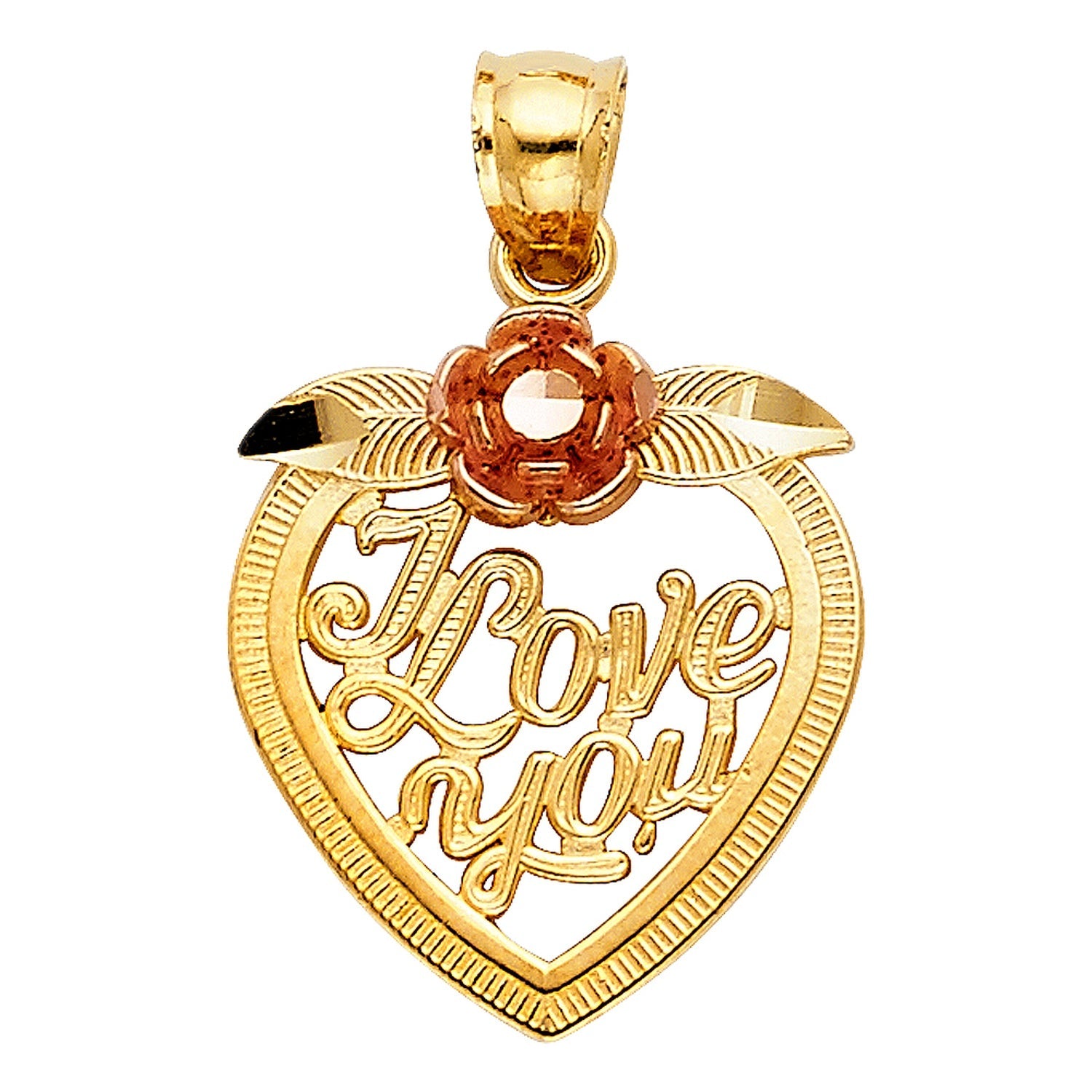 14K 2C HEART PENDANT (PT416)