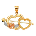 14K 3C HEART PENDANT (PT418)