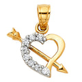 14K 2T HEART PENDANT (PT420)