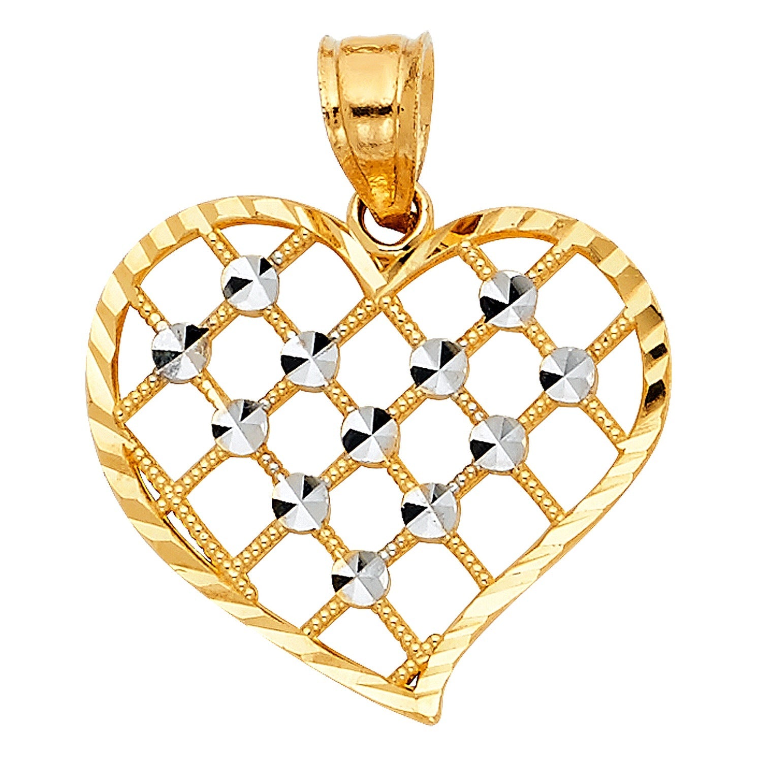 14K 2T HEART PENDANT (PT426)