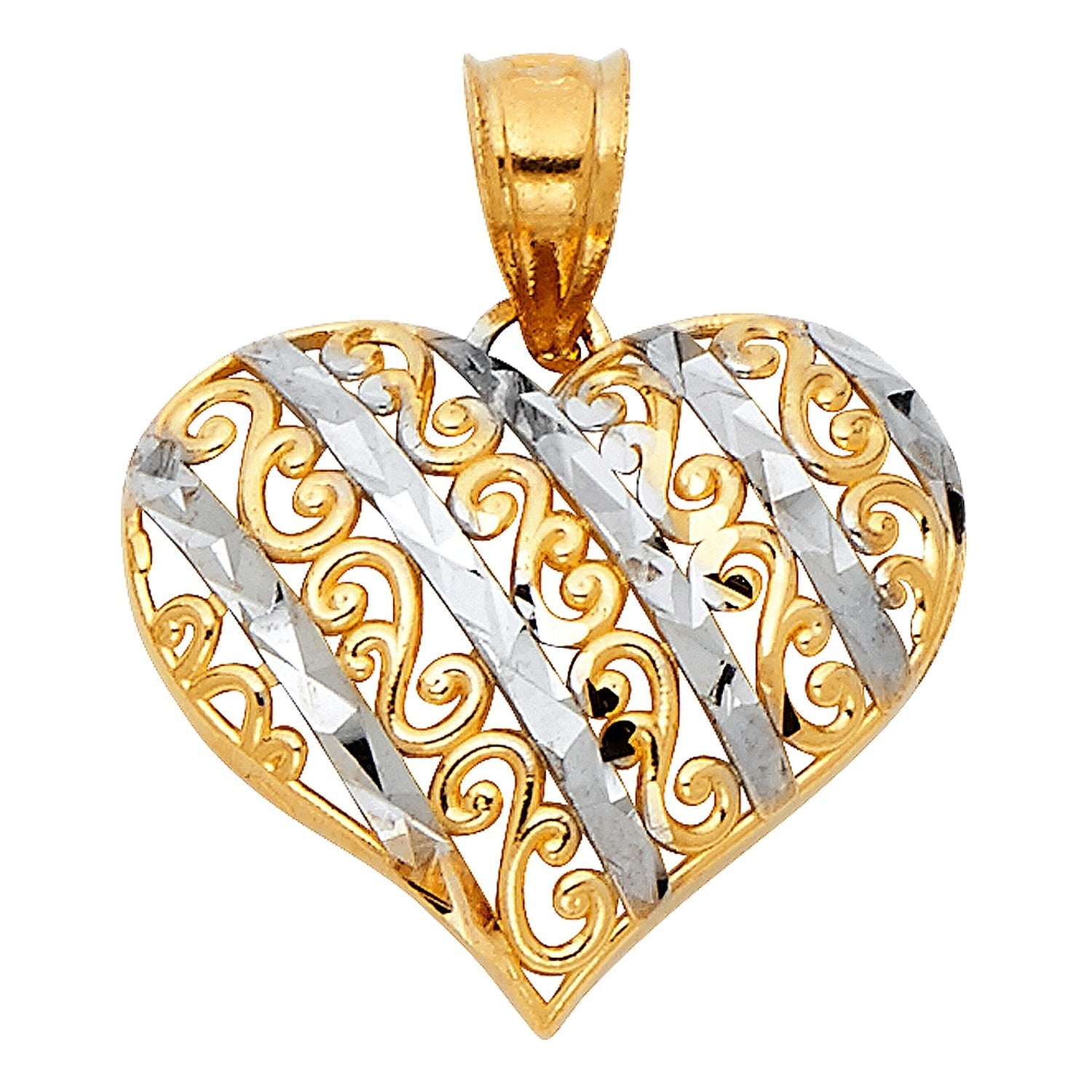 14K 2T HEART PENDANT (PT428)