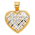 14K 2T HEART PENDANT (PT429)