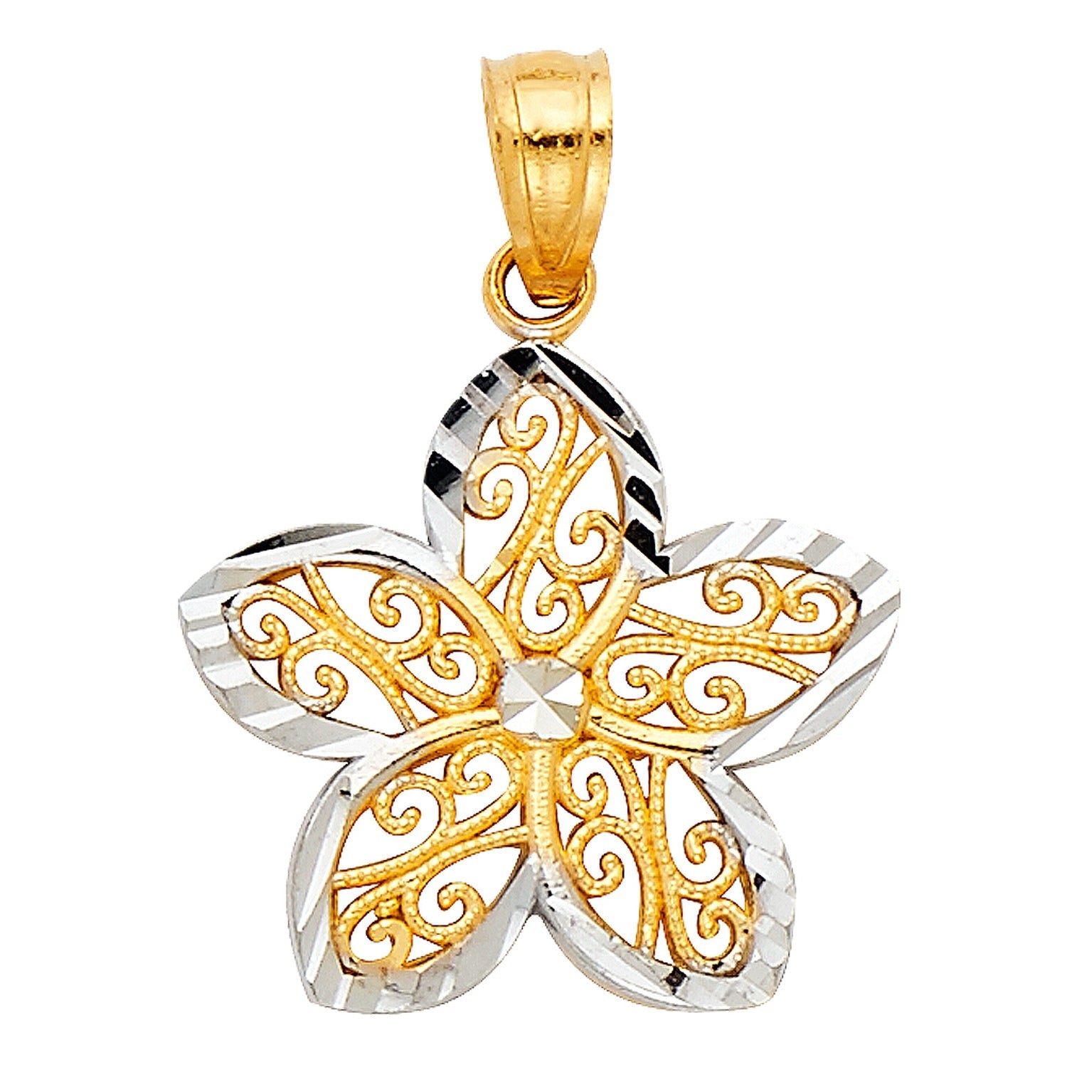 14K 2T FLOWER PENDANT (PT432)