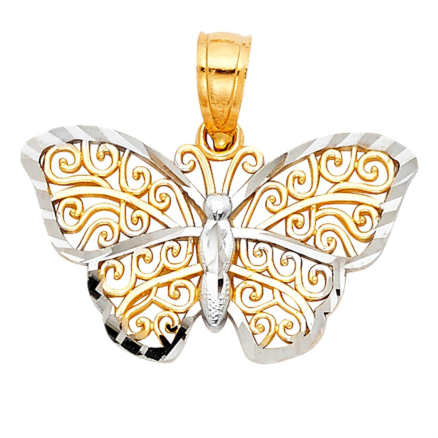 14K 2T B-FLY PENDANT (PT433)