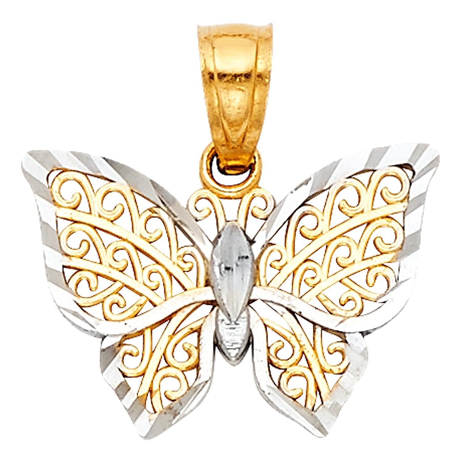 14K 2T B-FLY PENDANT (PT434)