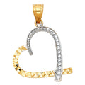 14K 2T HEART PENDANT (PT435)