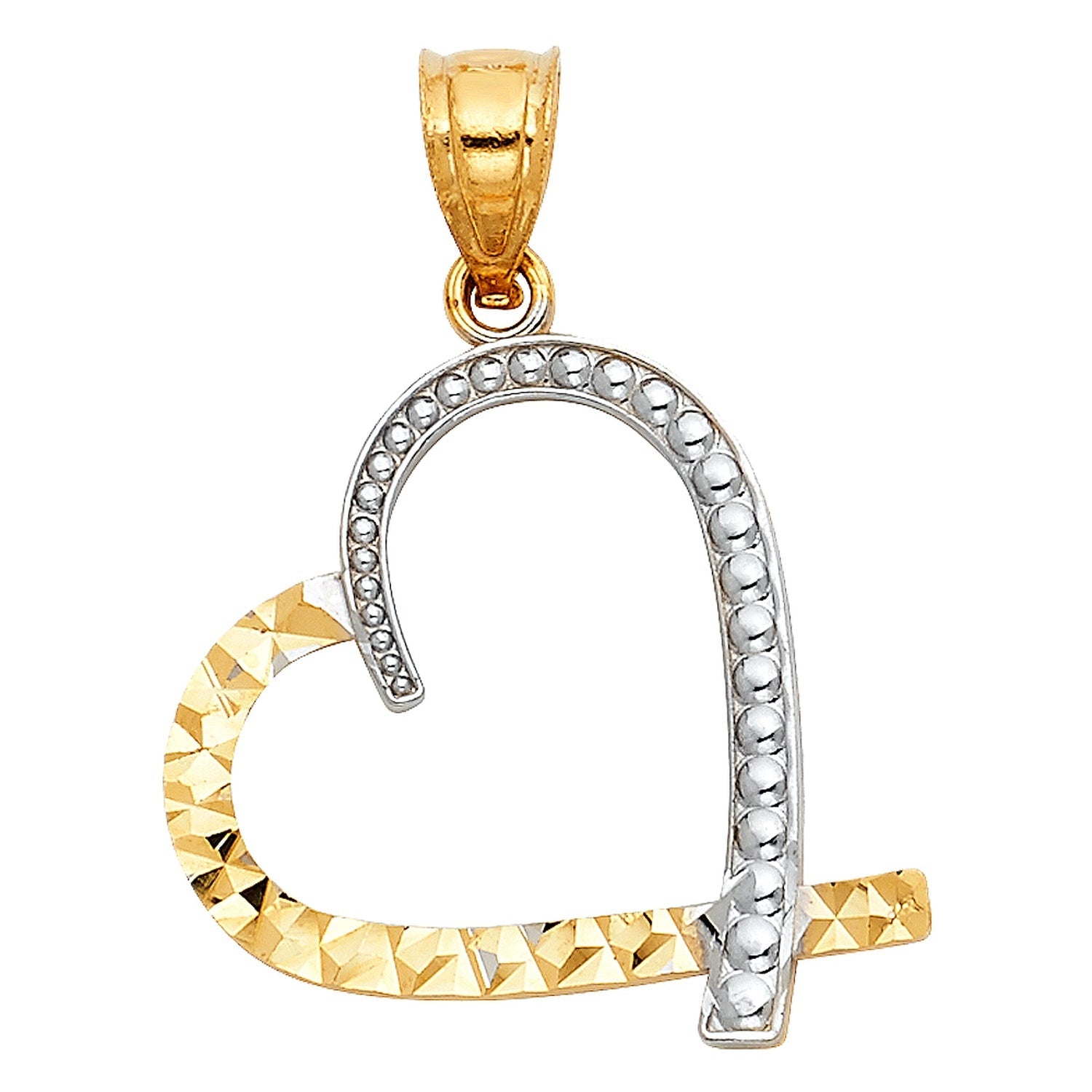 14K 2T HEART PENDANT (PT435)