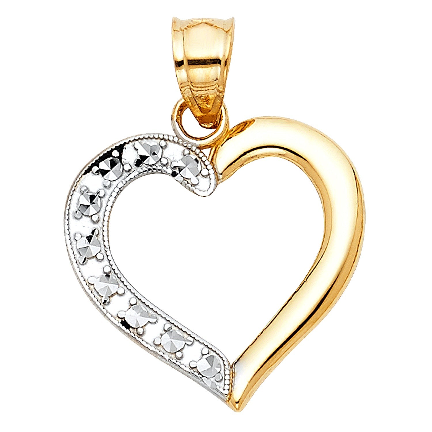 14K 2T HEART PENDANT (PT436)