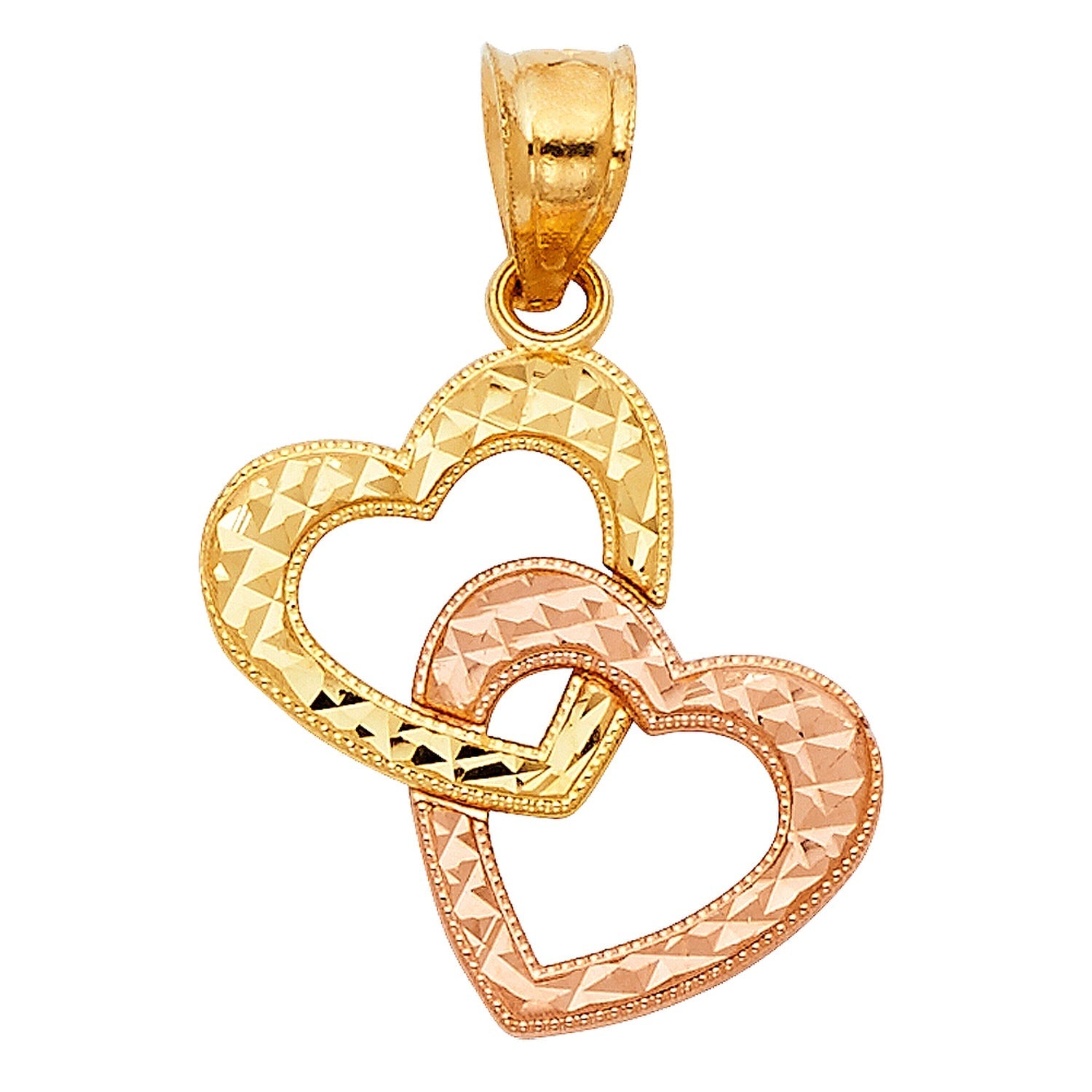 14K 2C HEART PENDANT (PT437)