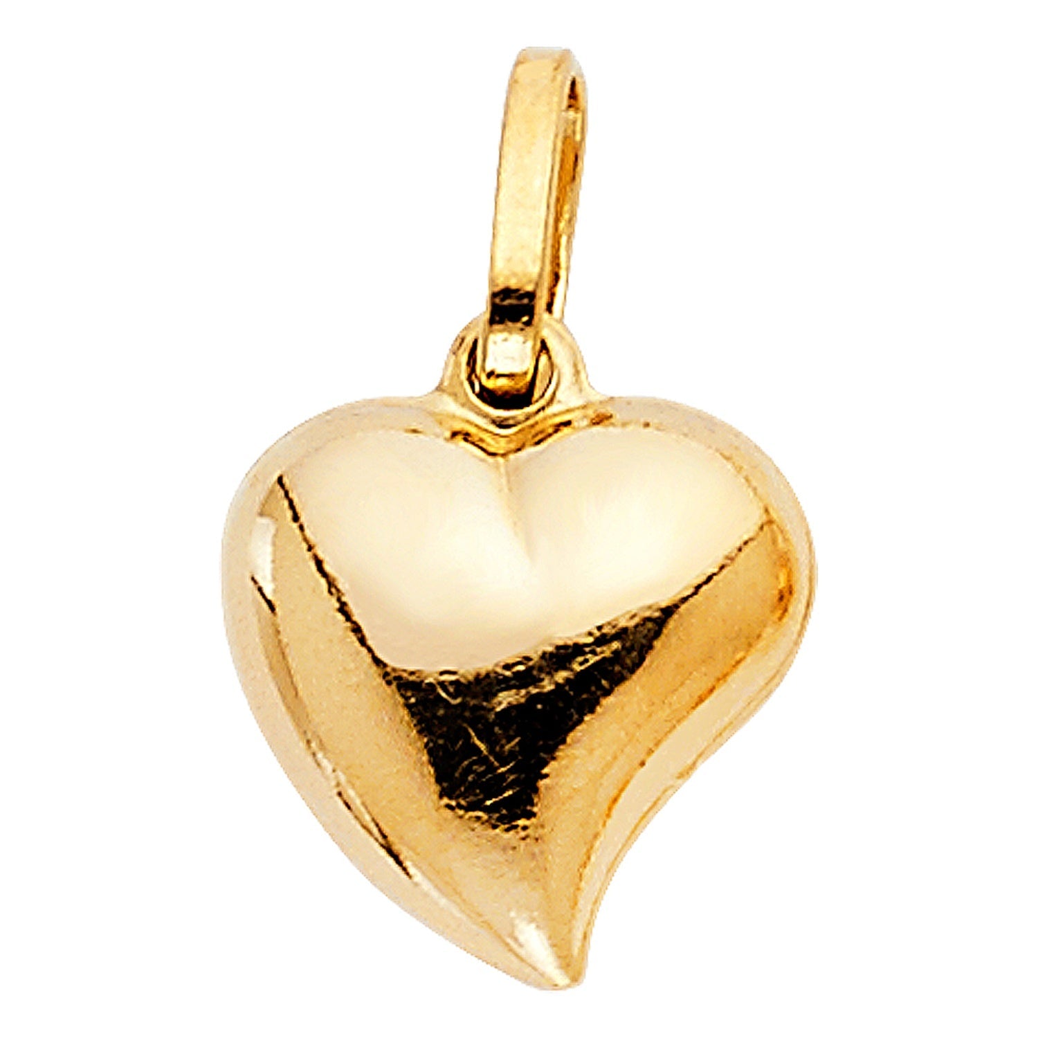 14KY HOLLOW HEART PENDANT (PT449)