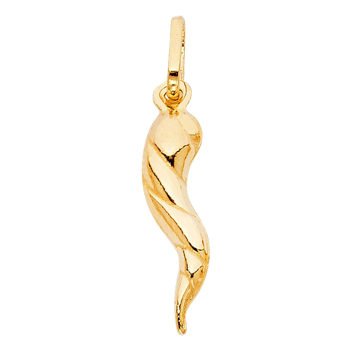 14KY HOLLOW HORN PENDANT (PT459)