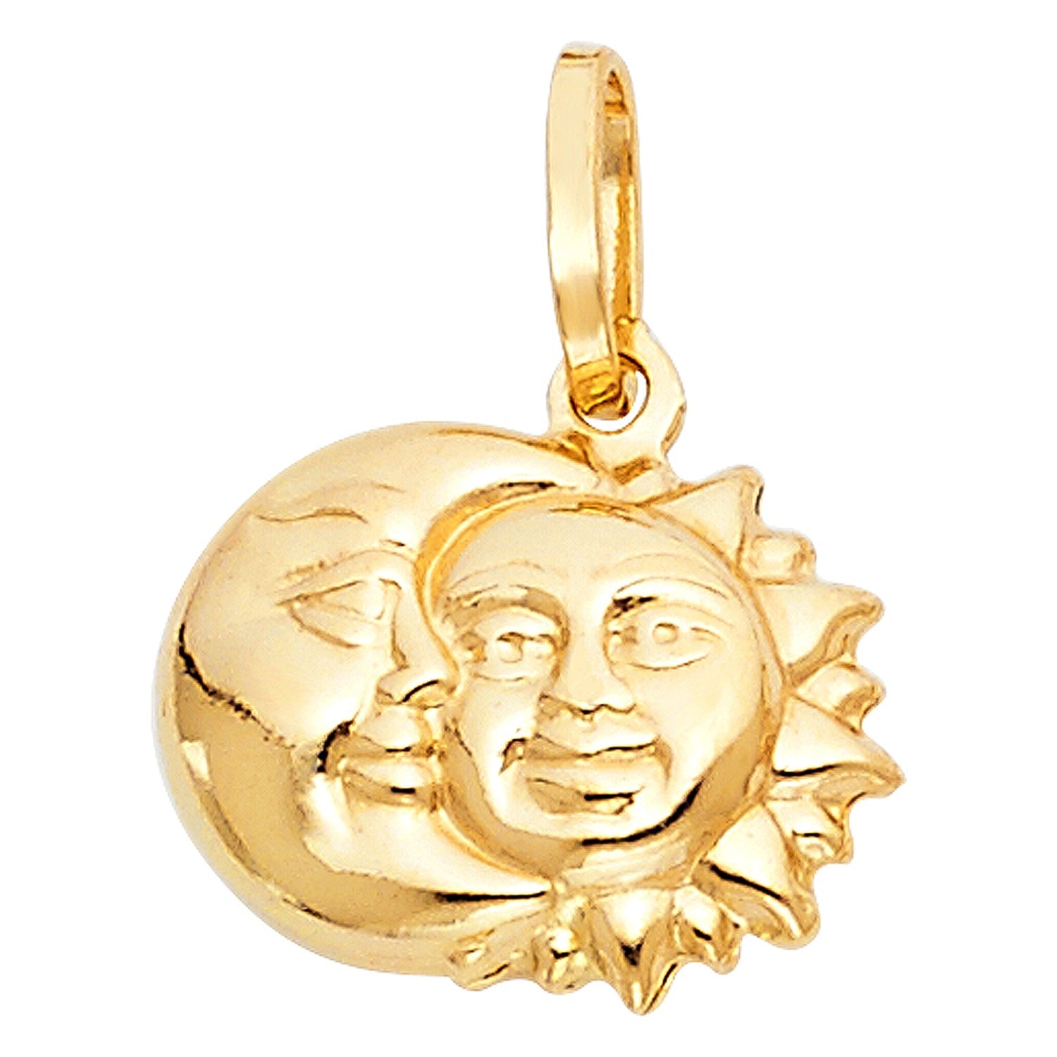 14KY HOLLOW SUN & MOON PENDANT (PT470)