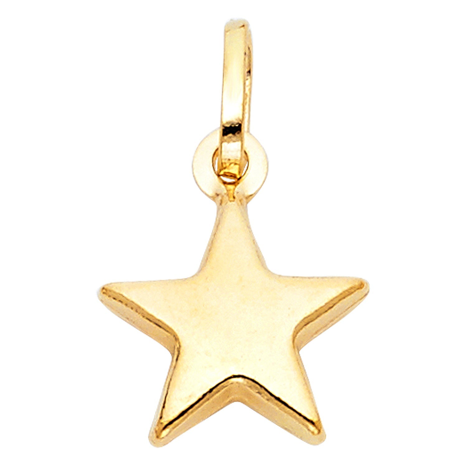 14KY HOLLOW STAR PENDANT (PT473)