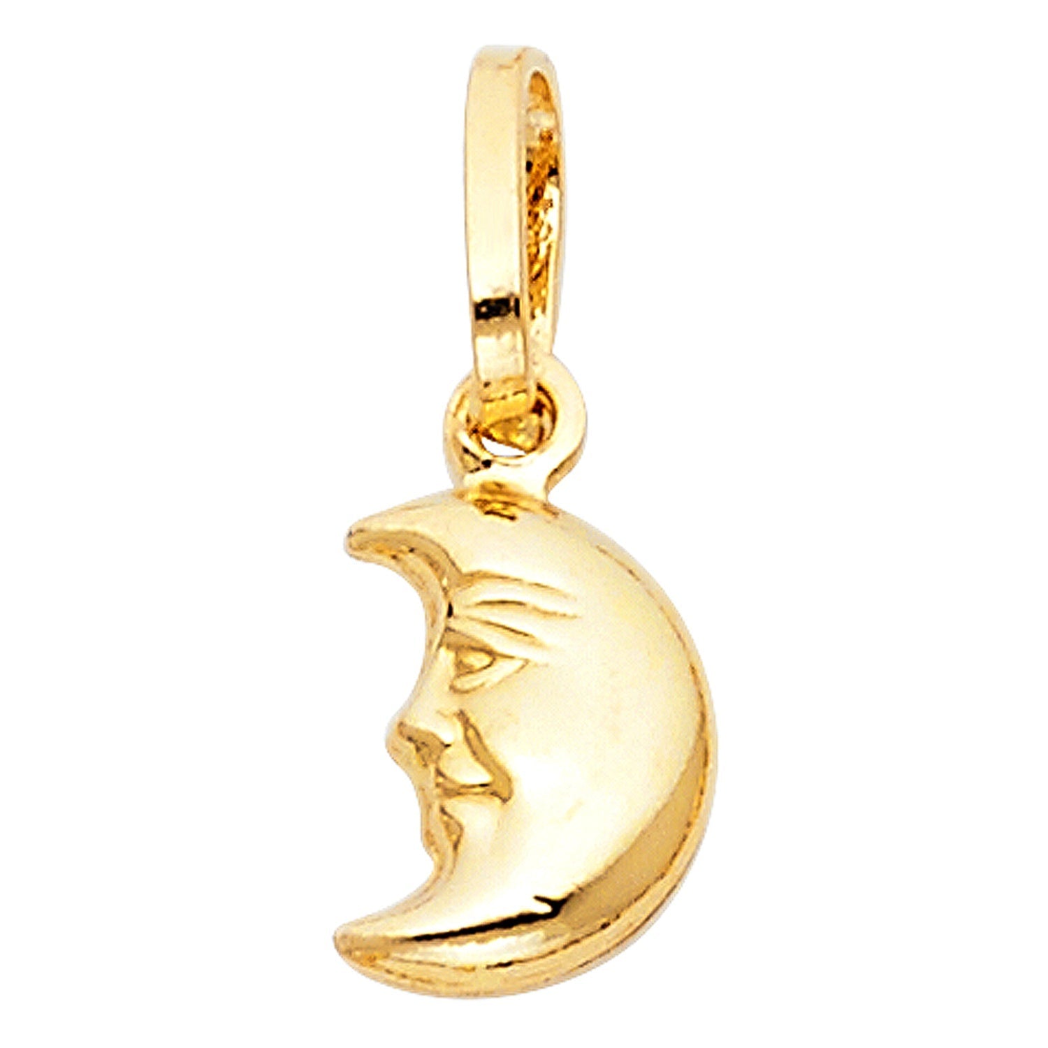 14KY HOLLOW MOON PENDANT (PT474)