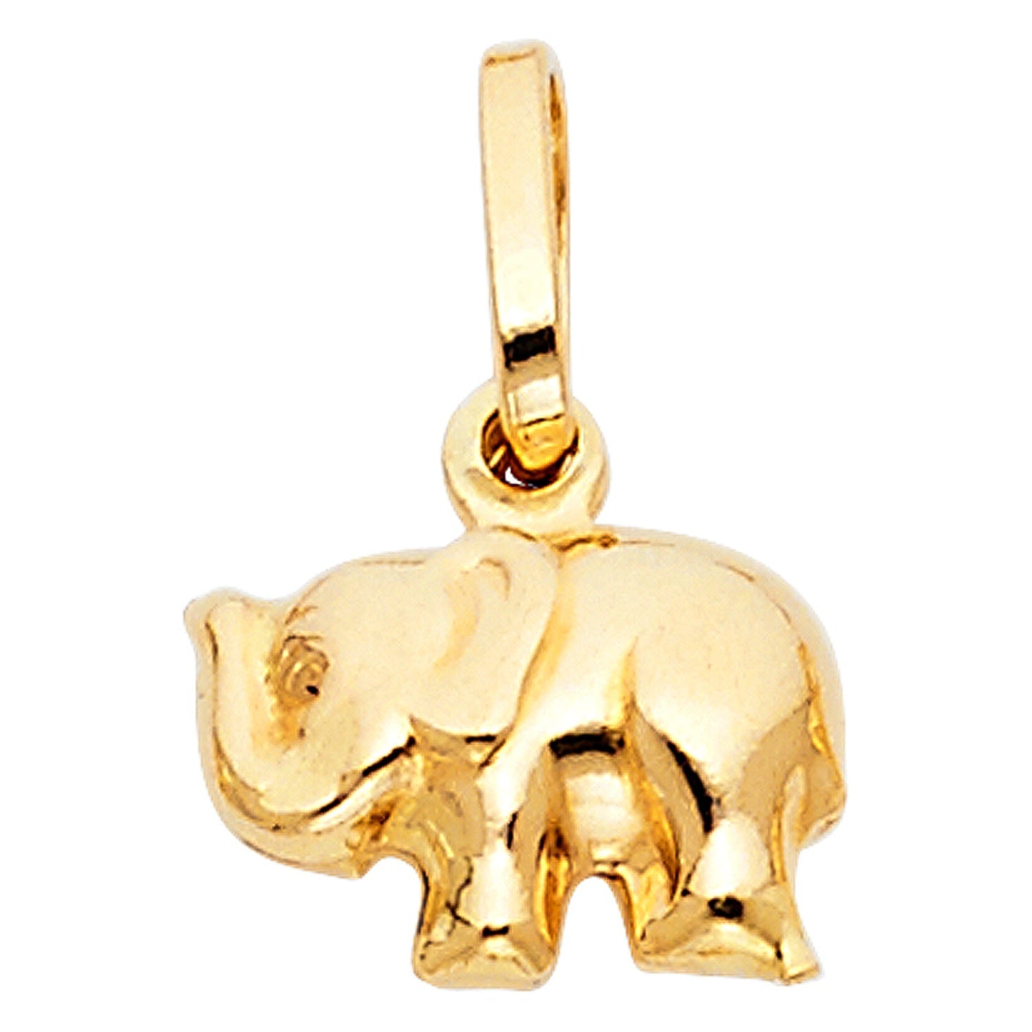 14KY HOLLOW ELEPHANT PENDANT (PT492)