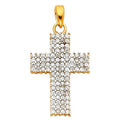 14K 2T CZ CROSS PENDANT (PT529)