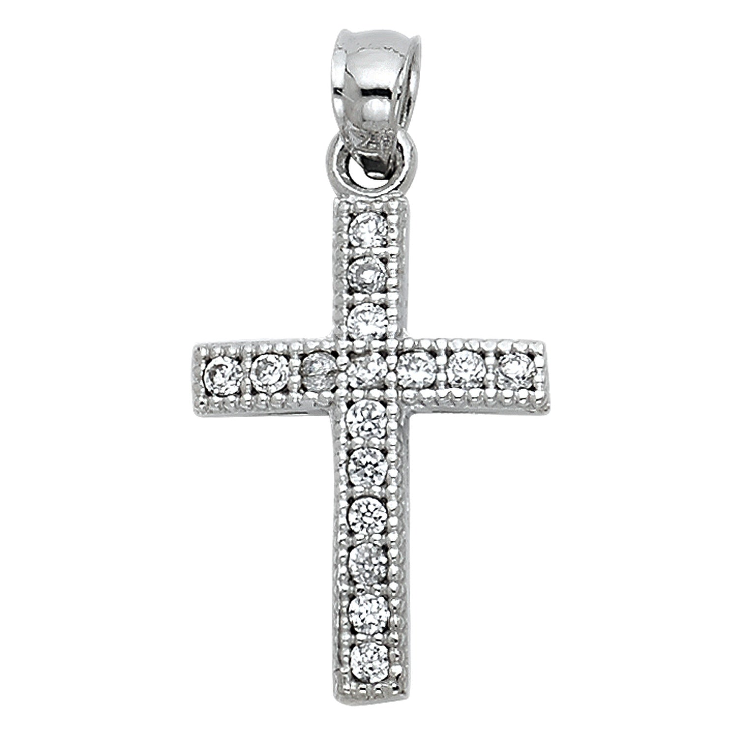 14KW CZ CROSS PENDANT (PT532)