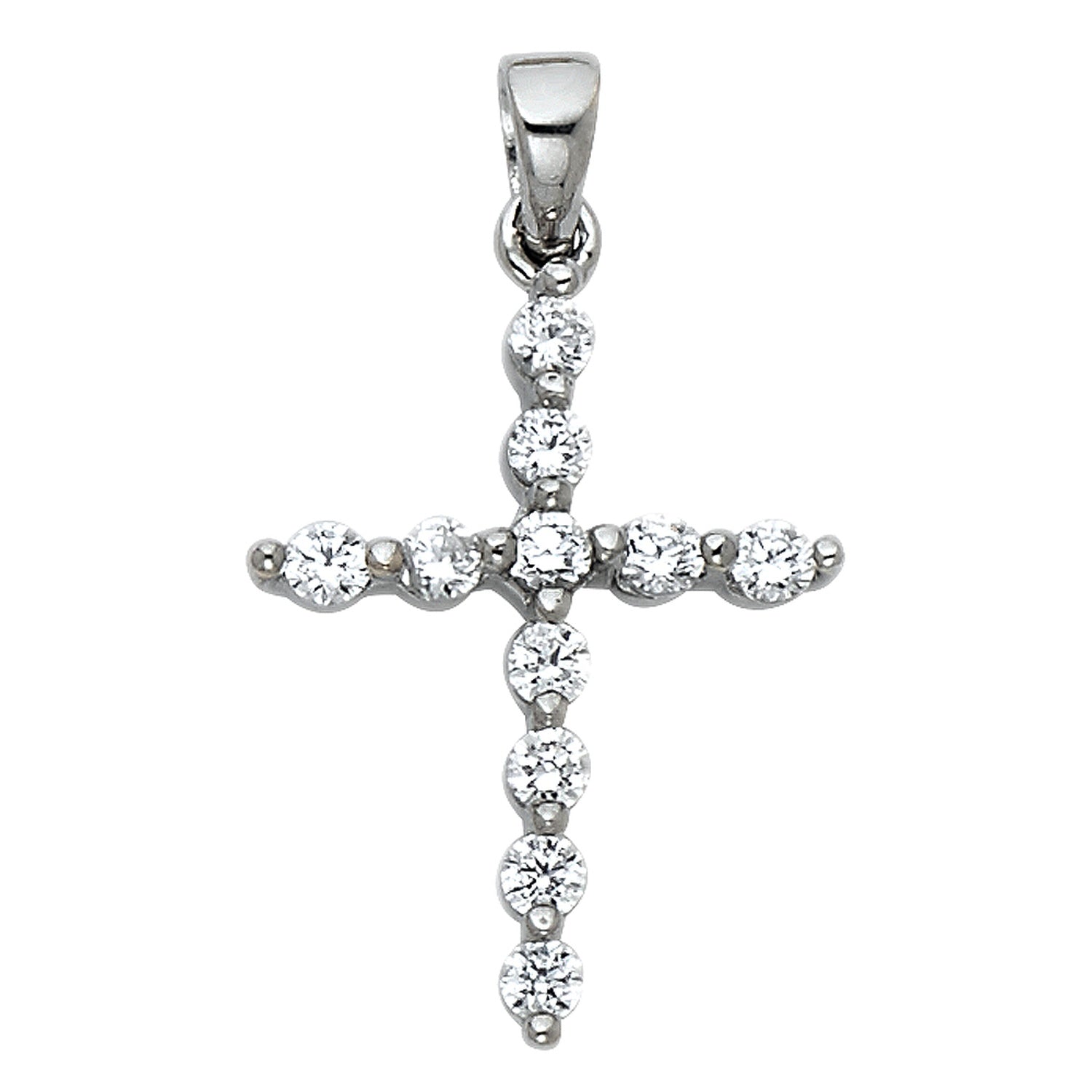 14KW CZ CROSS PENDANT (PT533)
