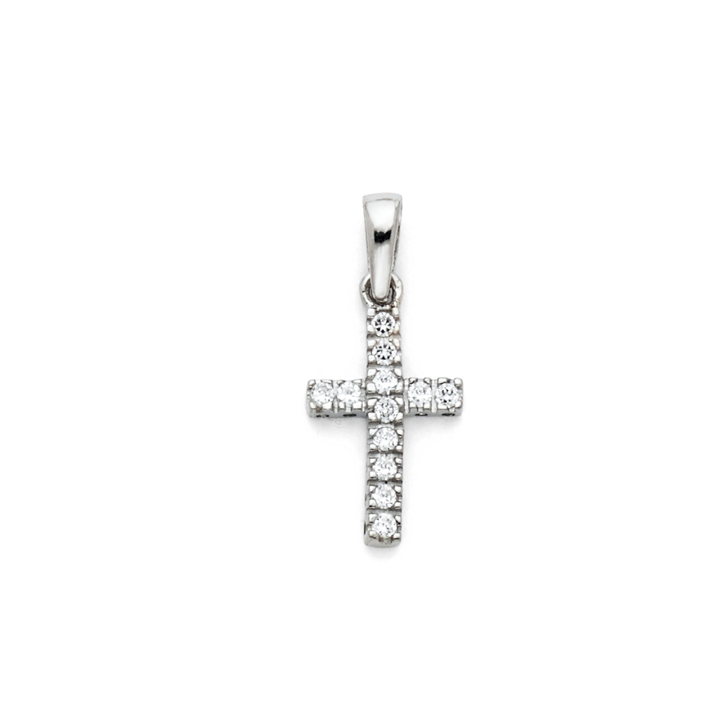 14KW CZ CROSS PENDANT (PT535)