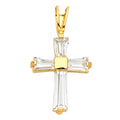 14KY CZ CROSS PENDANT (PT541)