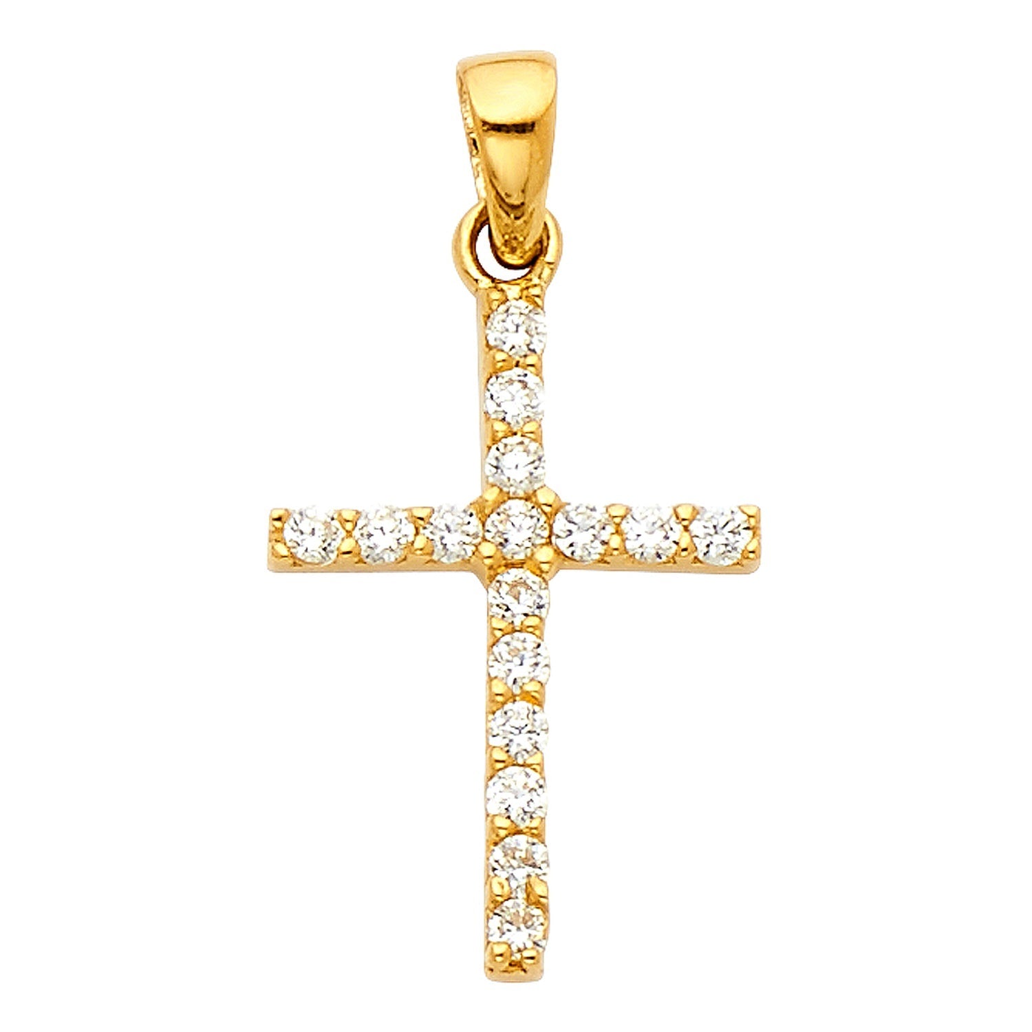 14KY CZ CROSS PENDANT (PT542)