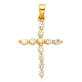 14KY CZ CROSS PENDANT (PT543)