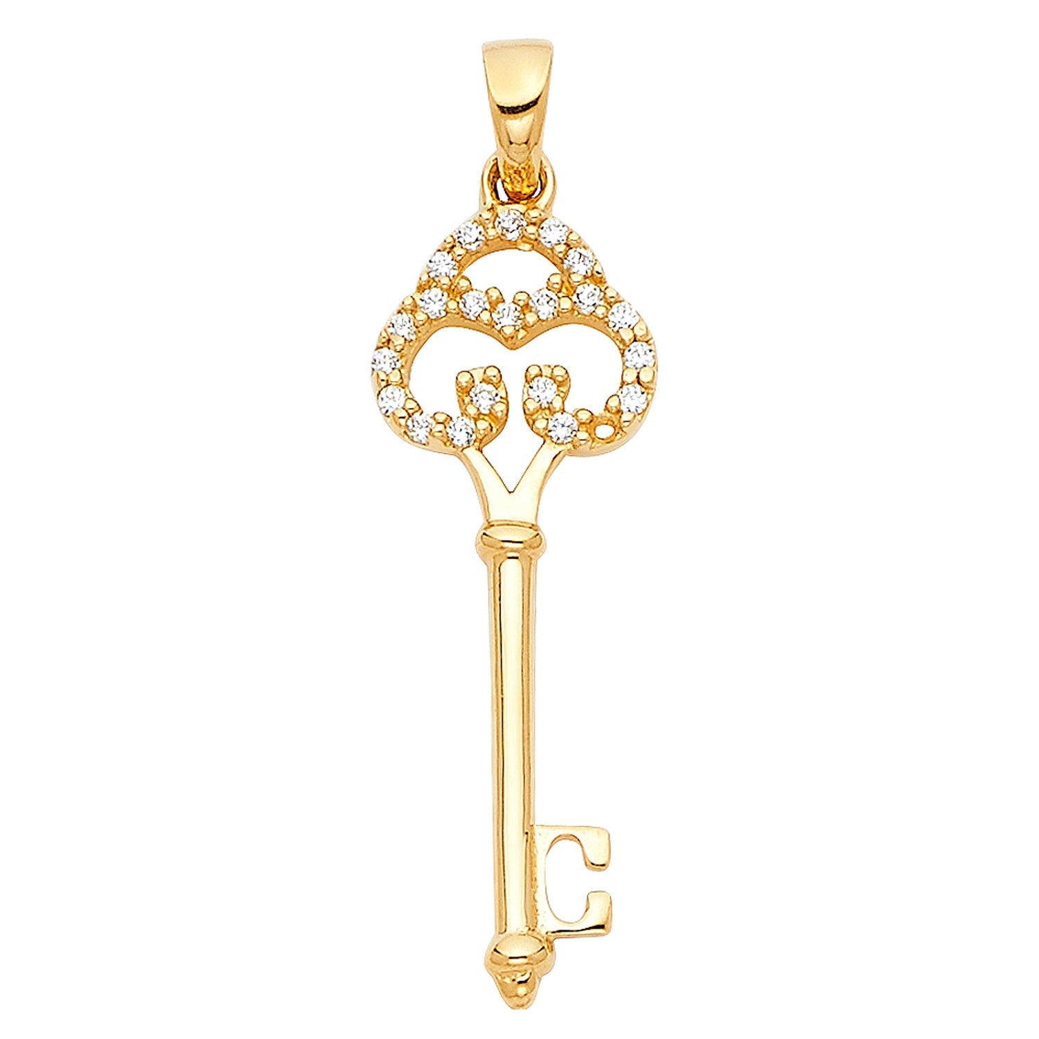 14KY CZ KEY PENDANT (PT553)