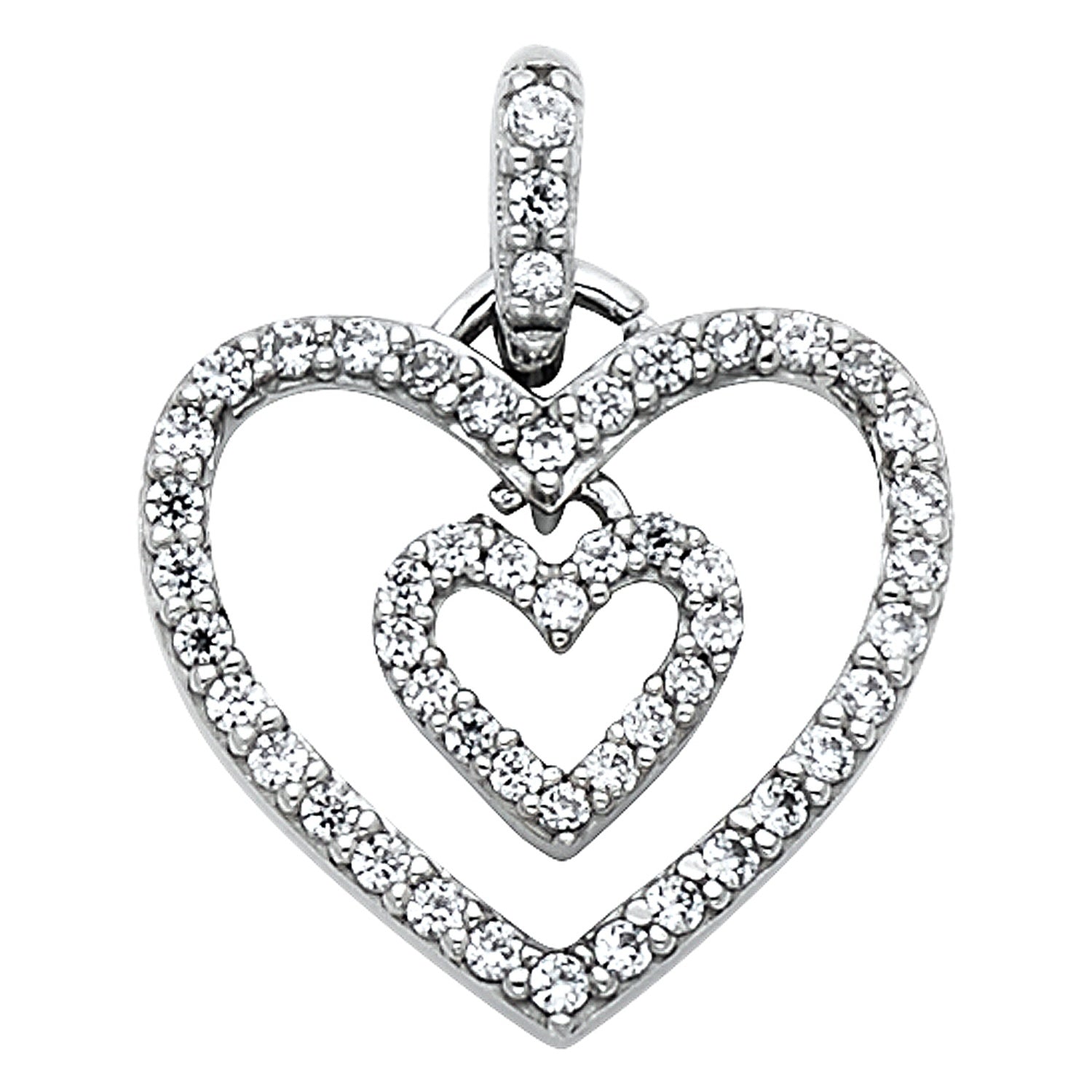 14KW CZ HEART PENDANT (PT563)