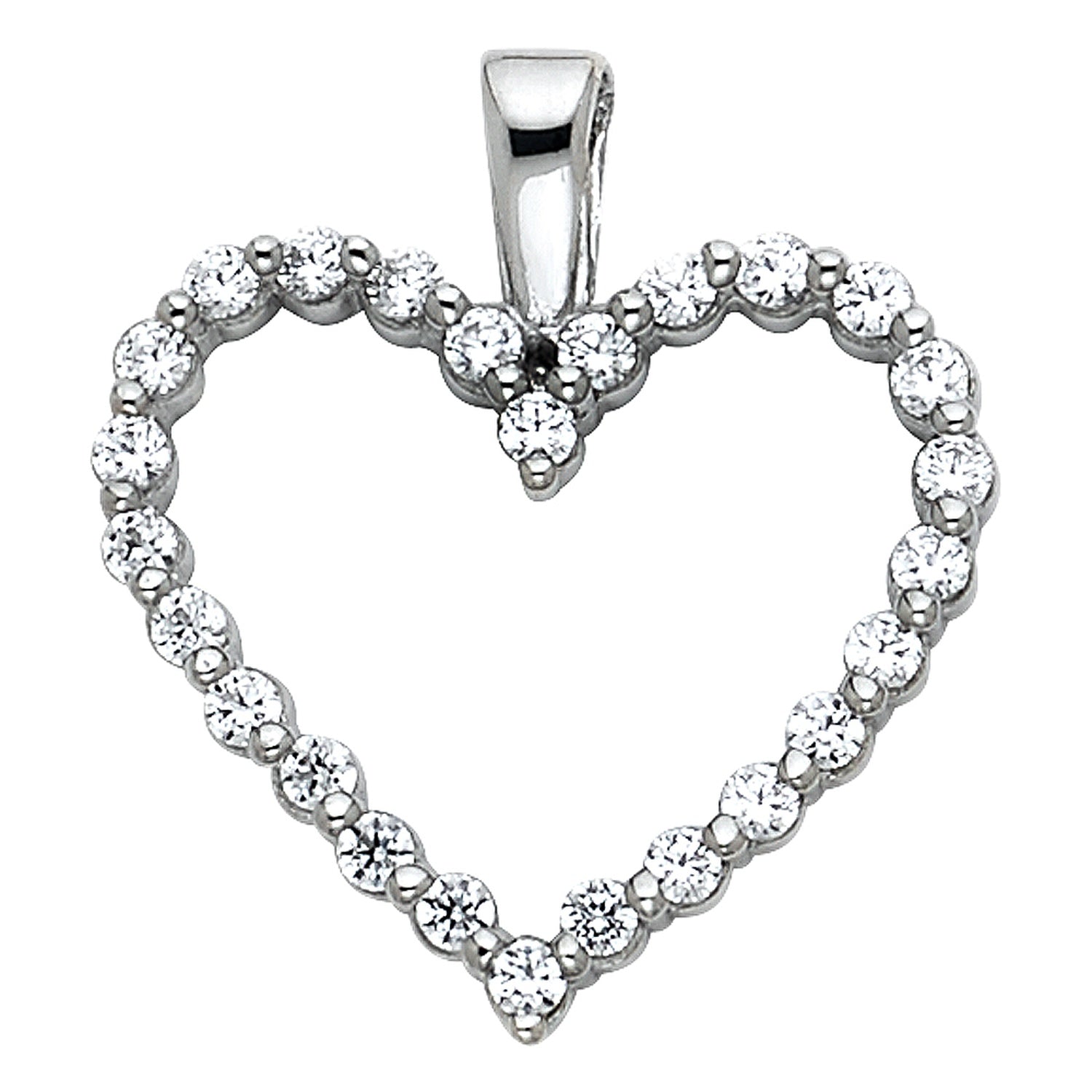 14KW CZ HEART PENDANT (PT566)
